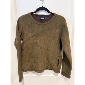 Kavu Women’s Brown Pullover Sweatshirt Sweater Zip Pocket in Size Medium